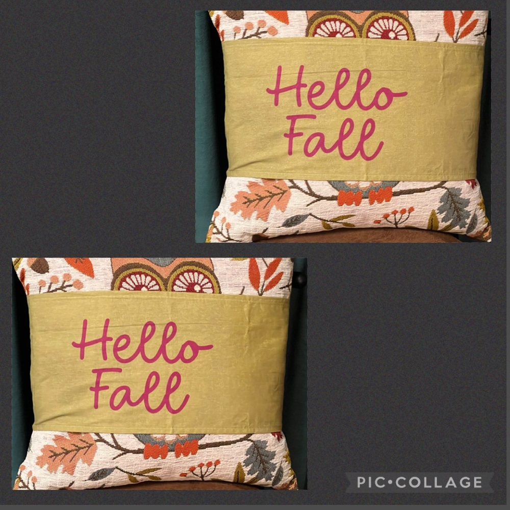 New “Hello Fall” 100% Cotton Pillow Wrap - Home Decor - 2 Pieces - 37” x 8”
